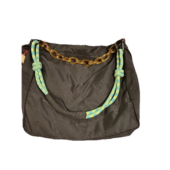 ROTUNDA Handbags - ROTUNDA Black Women's Shoulder Bag Chain & Rope Accents Magnetic Closure